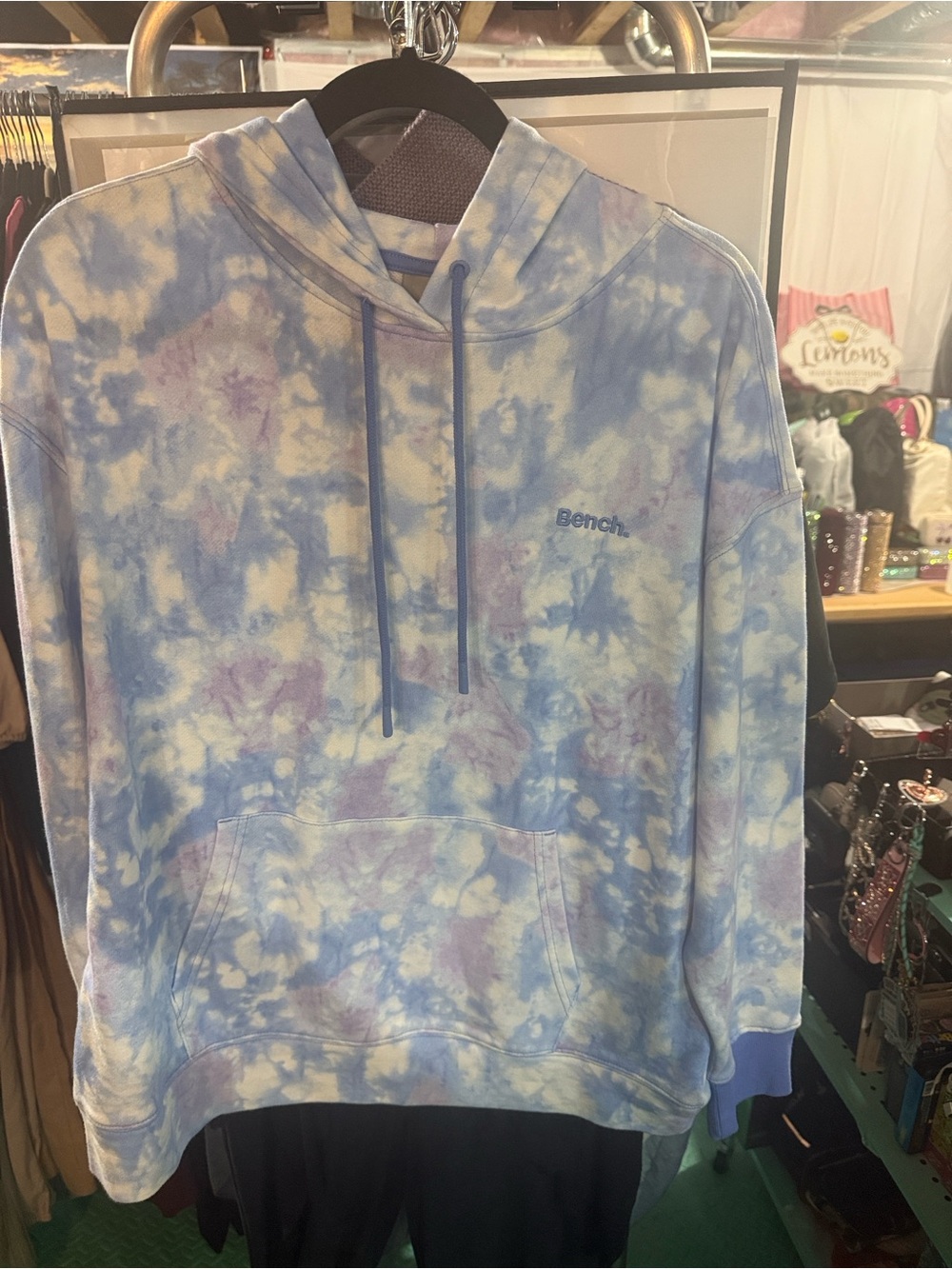 NWOT Bench beautiful Tie-Dye Pullover Hoodie in Pastel Blue & Lavender
